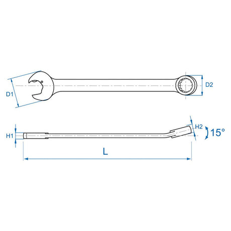 KING TONY Profi-Werkzeuge - Maulschlüssel für Schnellmontage, Zoll - 3/4" 372124S