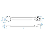 KING TONY Profi-Werkzeuge - 11/16" Ratschenschlüssel, Zoll 373222S