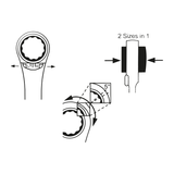 KING TONY Profi-Werkzeuge - Doppel-Ratschen-Ringschlüssel 4-in-1, metrisch, umschaltbar - 16-19mm 37391619M