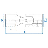 KING TONY Profi-Werkzeuge - 3/8" Universal Steckschlüssel, metrisch - 17 mm 375017M