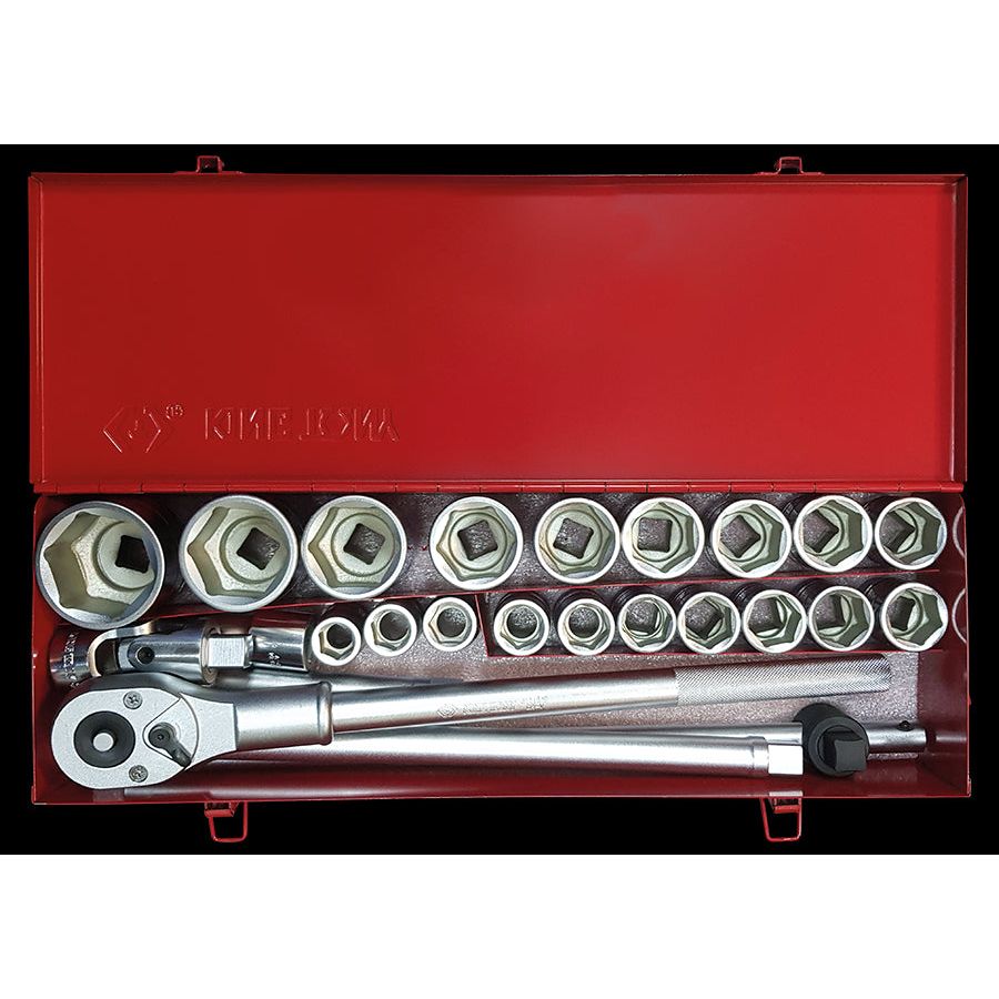 KING TONY Profi-Werkzeuge - 3/4" Steckschlüssel-Set, metrisch, mit Zubehör - 25 tlg. 6325MR01
