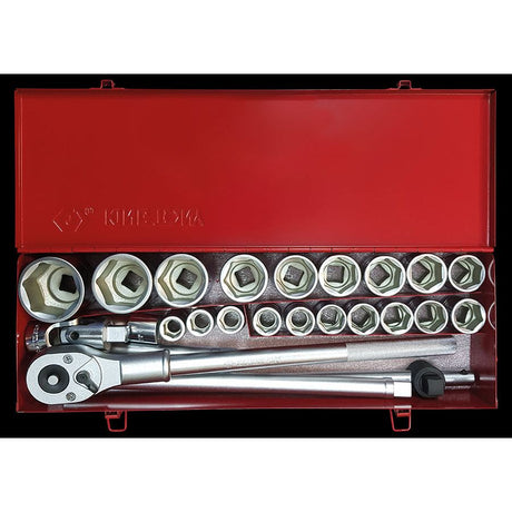KING TONY Profi-Werkzeuge - 3/4" Steckschlüssel-Set, metrisch, mit Zubehör - 25 tlg. 6325MR01