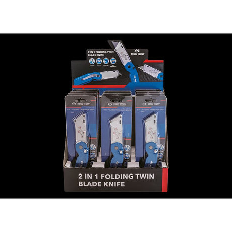 KING TONY Profi-Werkzeuge - 12Tlg. Display Klappmesser zwei Klingen 794507S