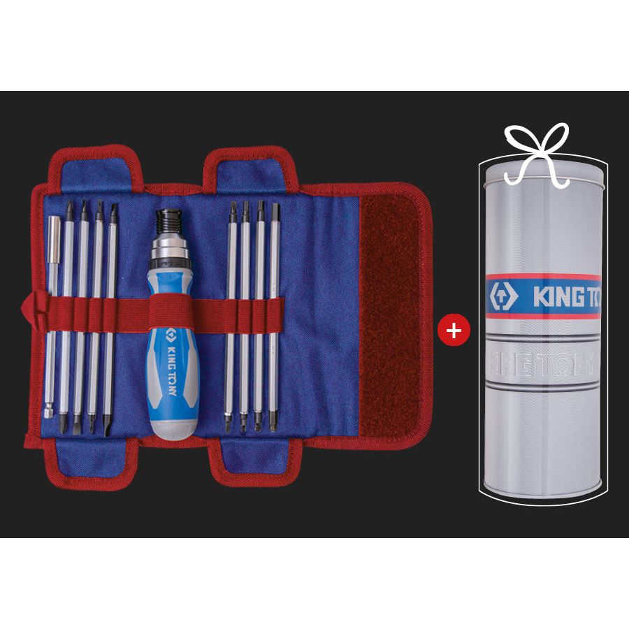 KING TONY Profi-Werkzeuge - Schraubendreher-Set mit umkehrbaren Klingen - 16 tlg. P32526MRN