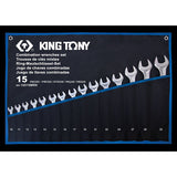 KING TONY Profi-Werkzeuge - Kombischlüssel-Set, metrisch - 15 tlg. 12D15MRN