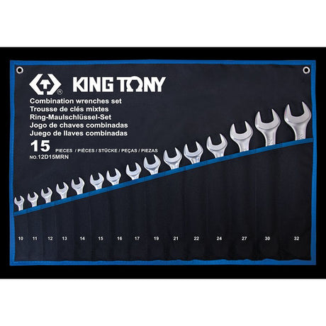 KING TONY Profi-Werkzeuge - Kombischlüssel-Set, metrisch - 15 tlg. 12D15MRN