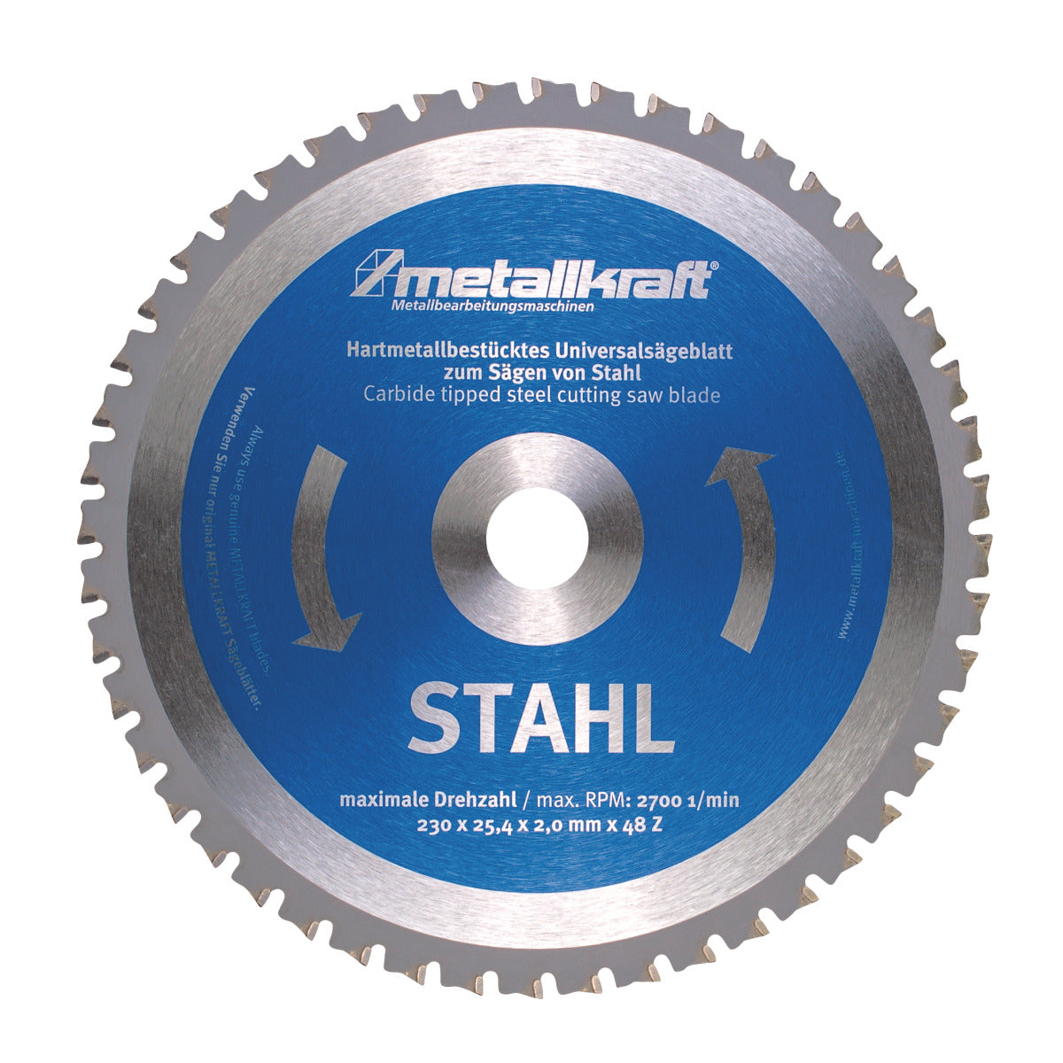 Metallkraft Sägeblatt für Stahl Ø 230 x 2,0 x 25,4 mm Z48 - Art. 3850231