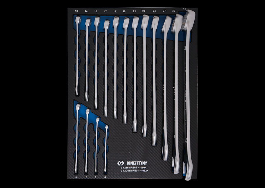 KING TONY Profi-Werkzeuge - Kombi-Schlüssel, metrisch, EVAWAVE - 16 tlg. 912D16MRE1