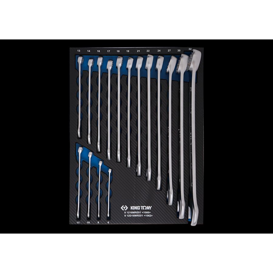 KING TONY Profi-Werkzeuge - Kombi-Schlüssel, metrisch, EVAWAVE - 16 tlg. 912D16MRE1
