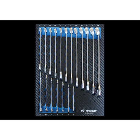 KING TONY Profi-Werkzeuge - Kombi-Schlüssel, metrisch, EVAWAVE - 19 tlg. 912D19MRE1