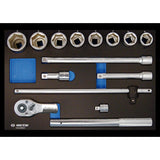 KING TONY Profi-Werkzeuge - 3/4" Steckschlüssel-Set, metrisch, mit Zubehör, EVAWAVE - 14 tlg. 96314MRE01