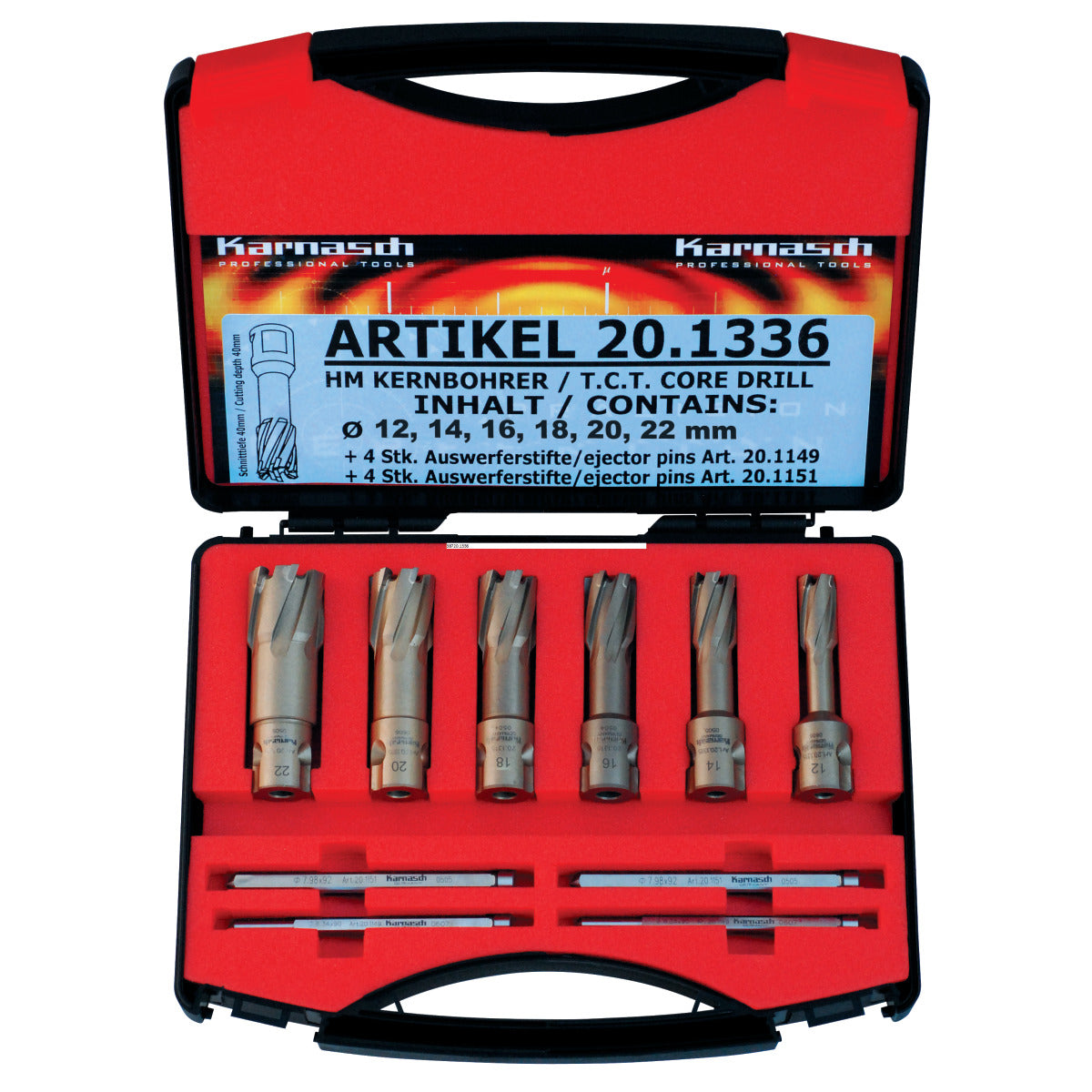 Metallkraft Kernbohrer-Set HARD-LINE 40 Universal - Art. 38720.1336