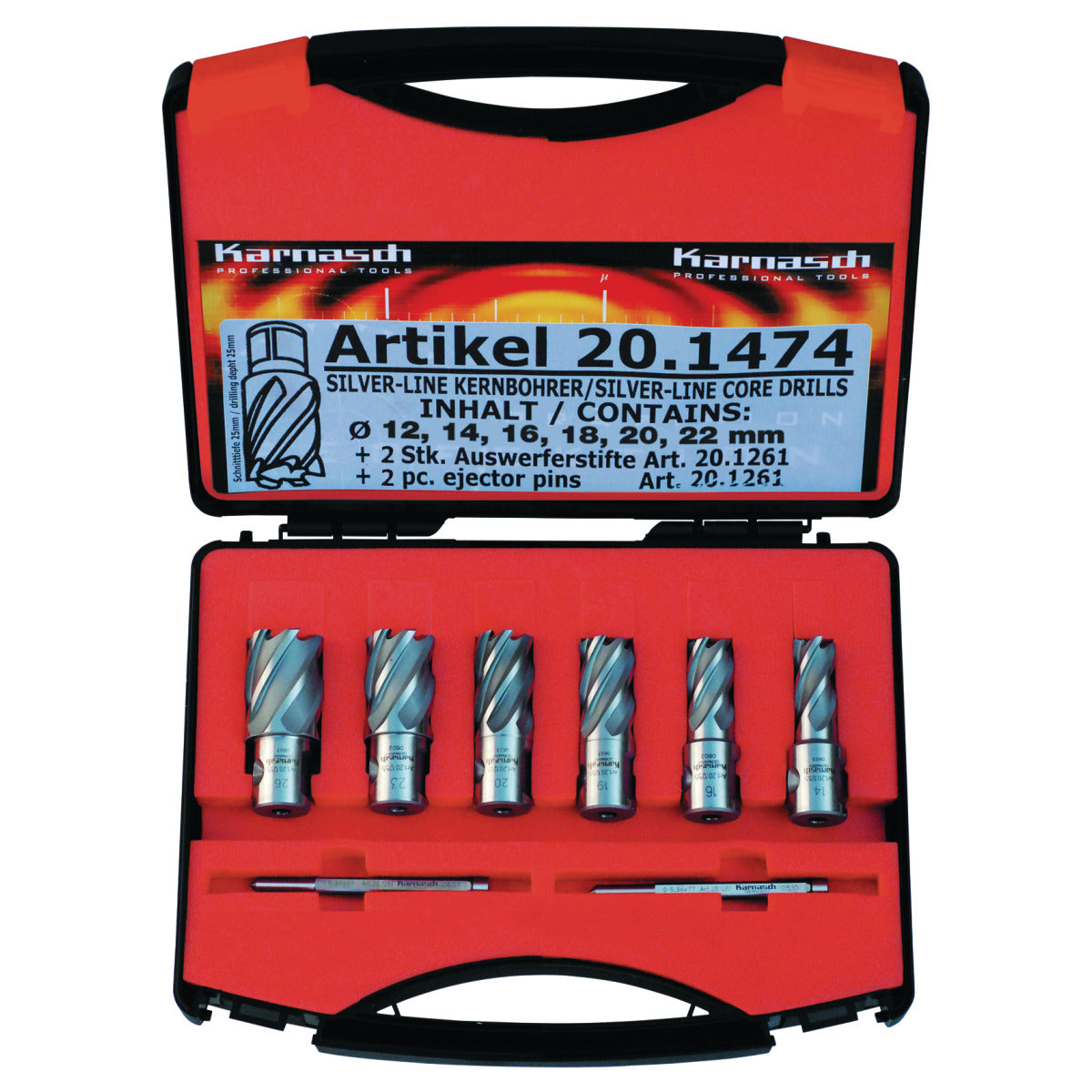 Metallkraft Kernbohrer-Set SILVER-LINE 25 Weldon Set - Art. 38720.1474