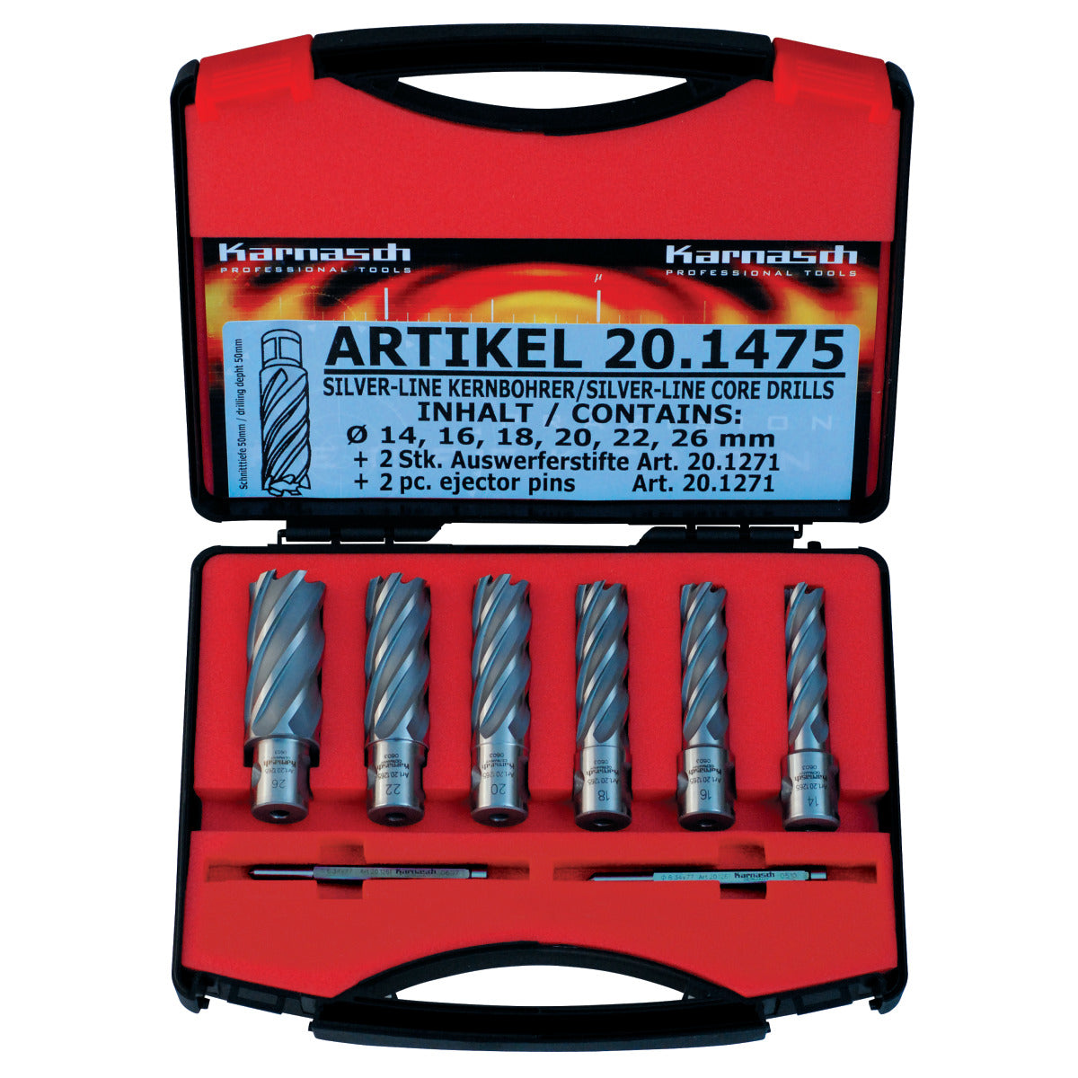 Metallkraft Kernbohrer-Set SILVER-LINE 50 Weldon - Art. 38720.1475