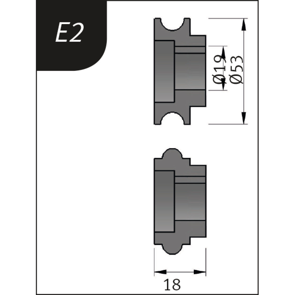 Metallkraft Biegerollensatz Typ E2, Ø 53 x 19 x 18 mm - Art. 3880122