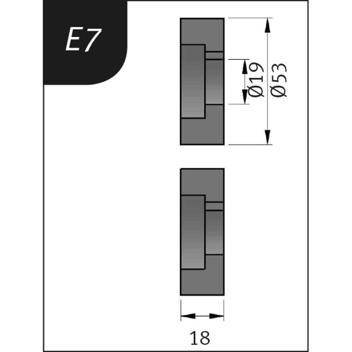Metallkraft Biegerollensatz Typ E7, Ø 53 x 19 x 18 mm - Art. 3880127