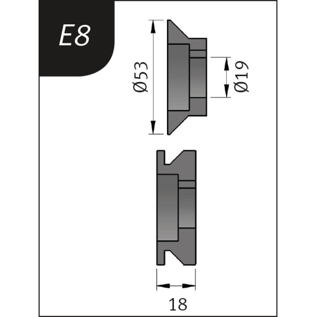 Metallkraft Biegerollensatz Typ E8, Ø 53 x 19 x 18 mm - Art. 3880128