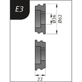 Metallkraft Biegerollensatz Typ E3, Ø 62 x 26 x 22 mm - Art. 3880133