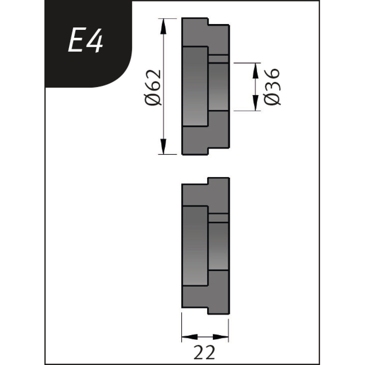 Metallkraft Biegerollensatz Typ E4, Ø 62 x 26 x 22 mm - Art. 3880134