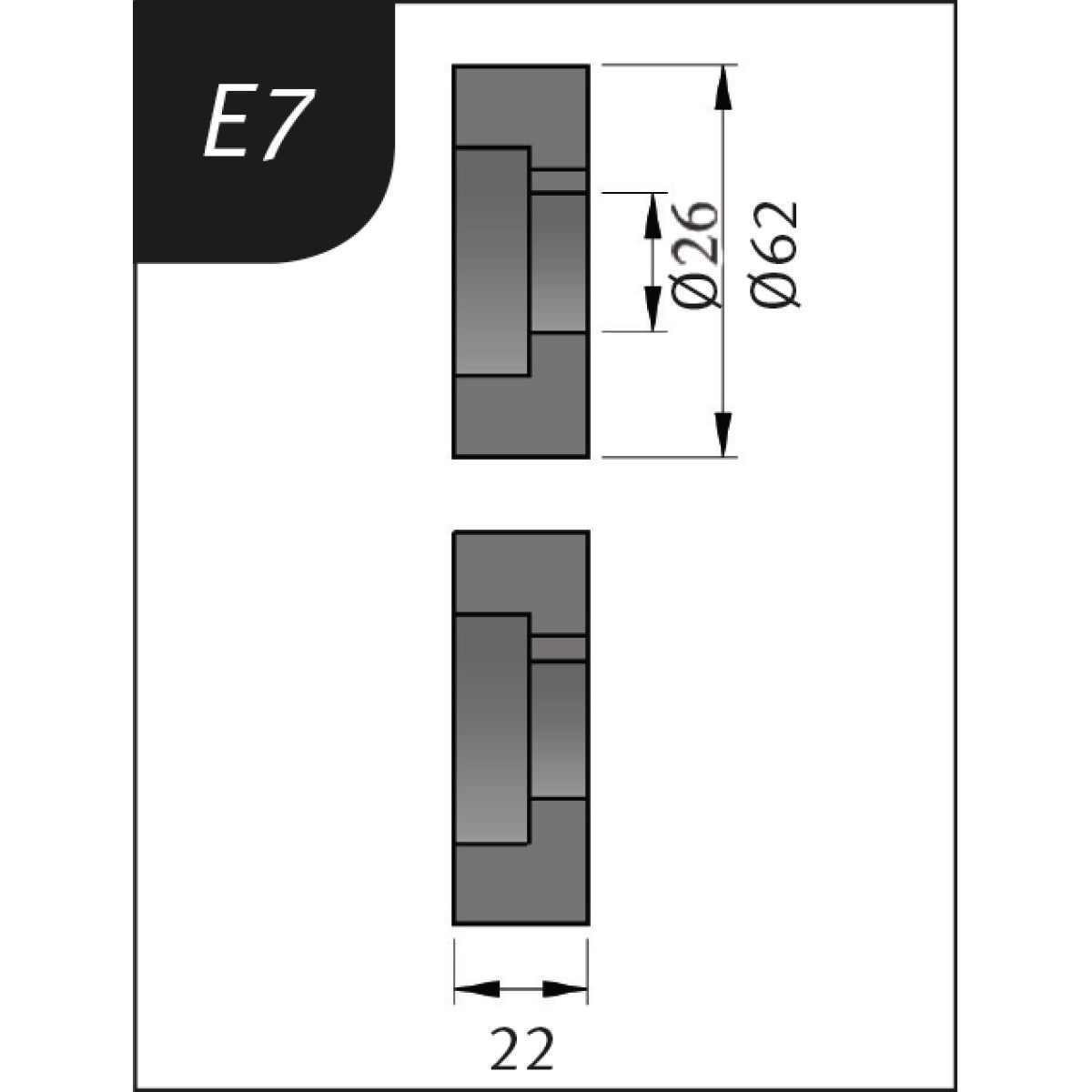 Metallkraft Biegerollensatz Typ E7, Ø 62 x 26 x 22 mm - Art. 3880137