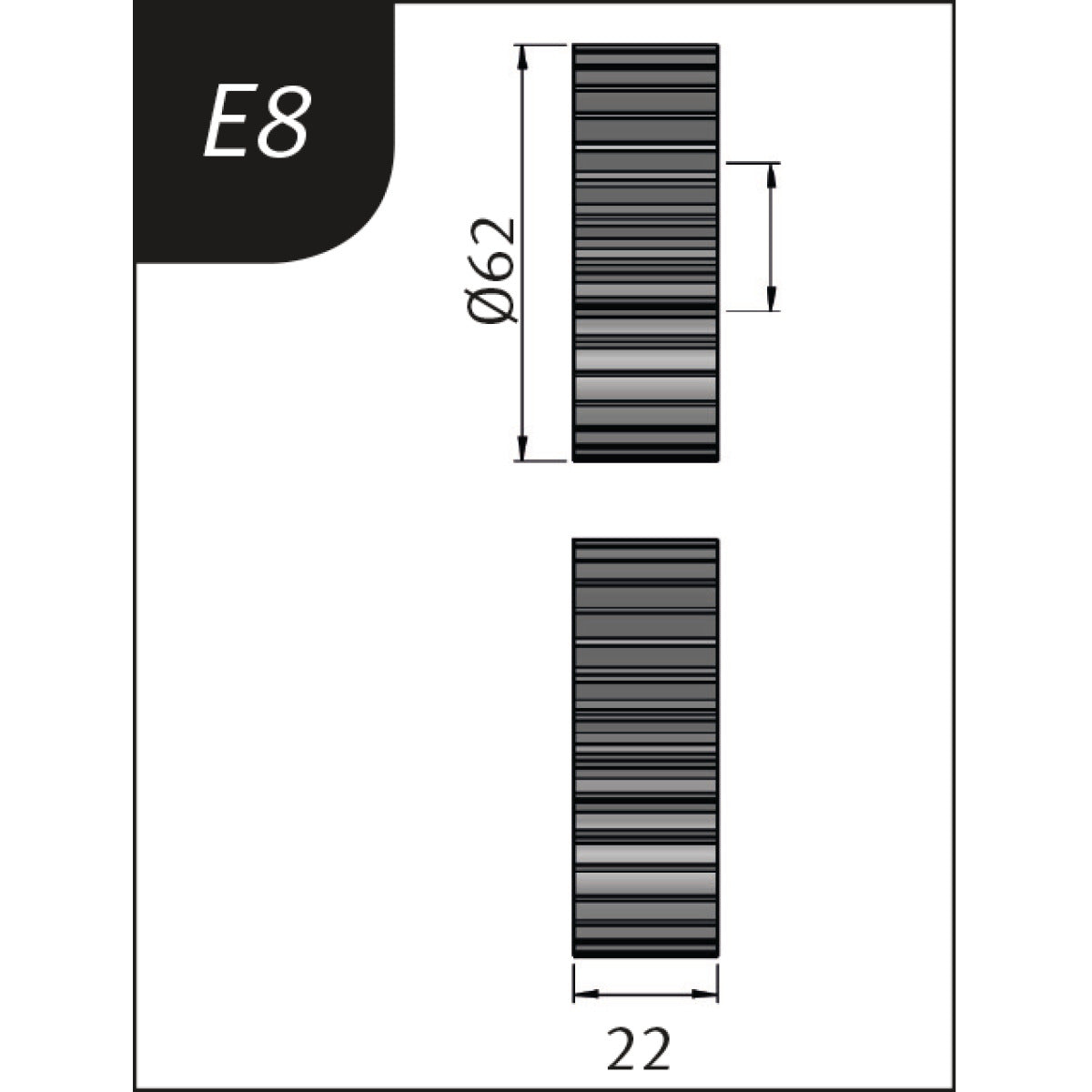 Metallkraft Biegerollensatz Typ E8, Ø 62 x 26 x 22 mm - Art. 3880138