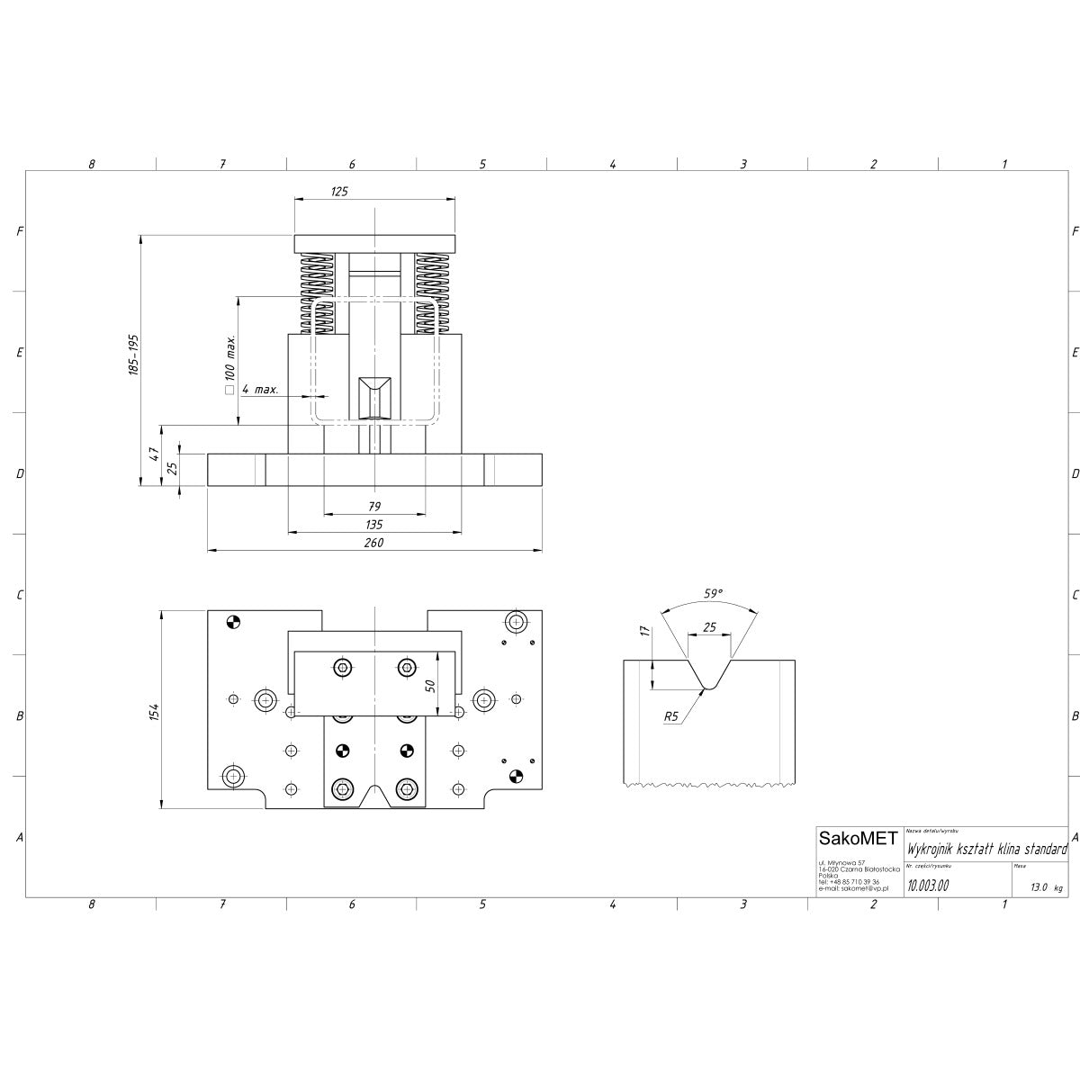 Metallkraft Keilförmiges Stanzwerkzeug - Art. 3889100