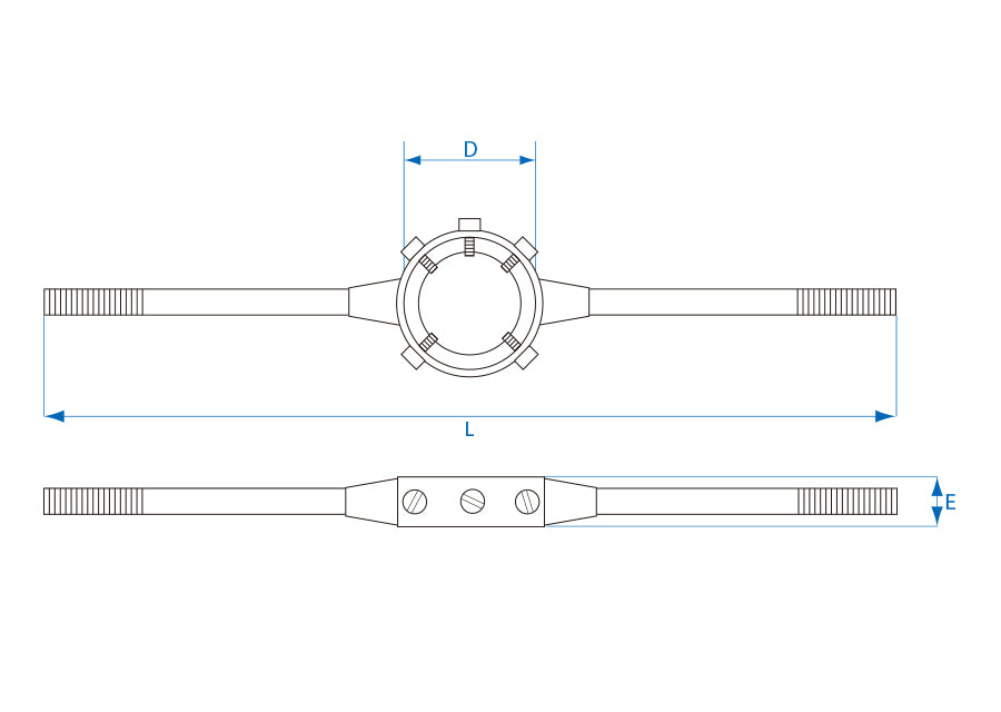KING TONY Profi-Werkzeuge - Schneideisenhalter, M10-M11 - 260 mm 39213011M
