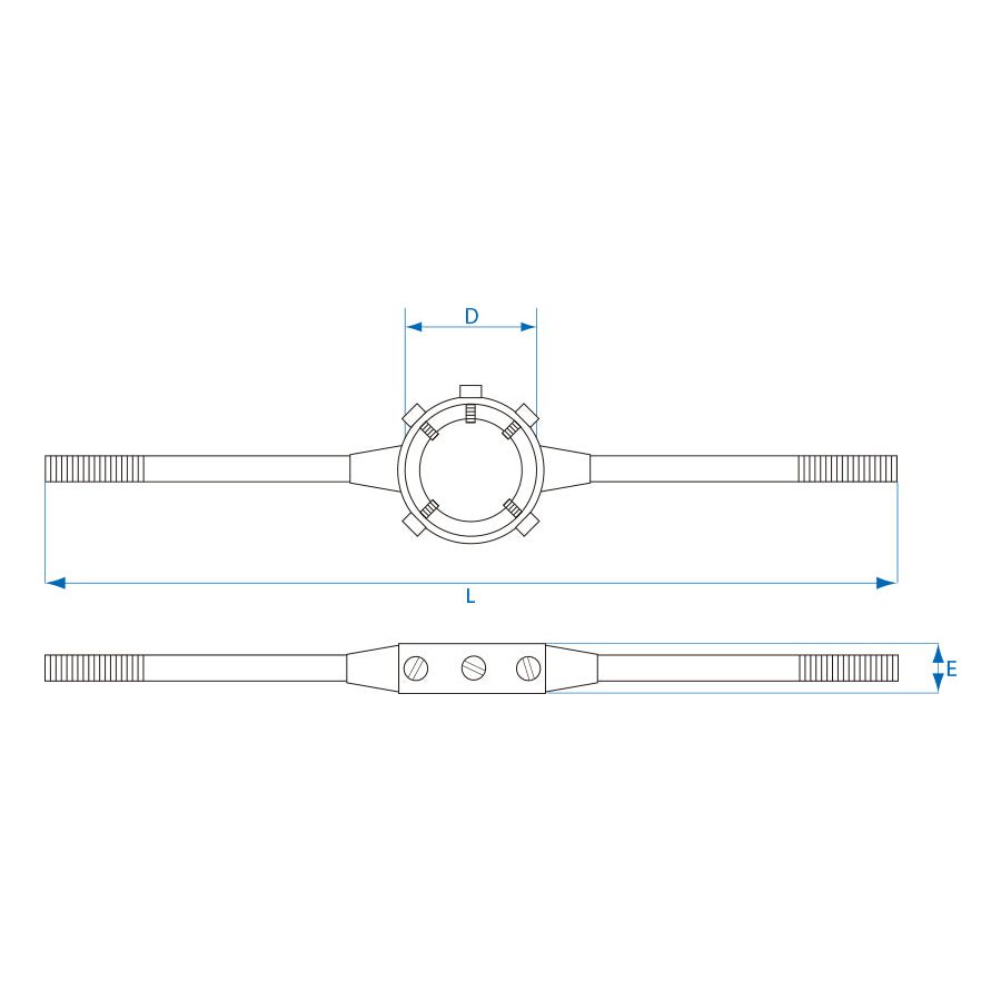 KING TONY Profi-Werkzeuge - Schneideisenhalter, M12-M14, 12941MQ - 310 mm 39213814M