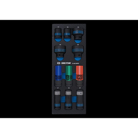KING TONY Profi-Werkzeuge - 1/2" Steckschlüssel-Set, EVAWAVE - 11 tlg. 94401MPE