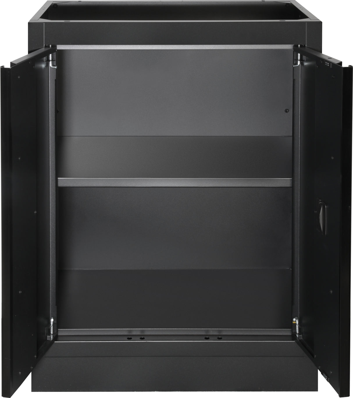 Kraftwerk Mobilio Werkstatteinrichtung, Werkbank Black Edition 4er Unterschrank-Kombi, 17 Schubladen, 1 Schrank, Arbeitsplatte Buche Multiplex, Tiefe 721 mm