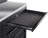 KRAFTWERK 3964K-H5R4-K1WIX Mobilio 4er Kombi Standard – Edelstahl-Arbeitsplatten, Hochschrank, Lochwand & Rollschrank, 2640 mm - KW-3964K-BLK-016-IX