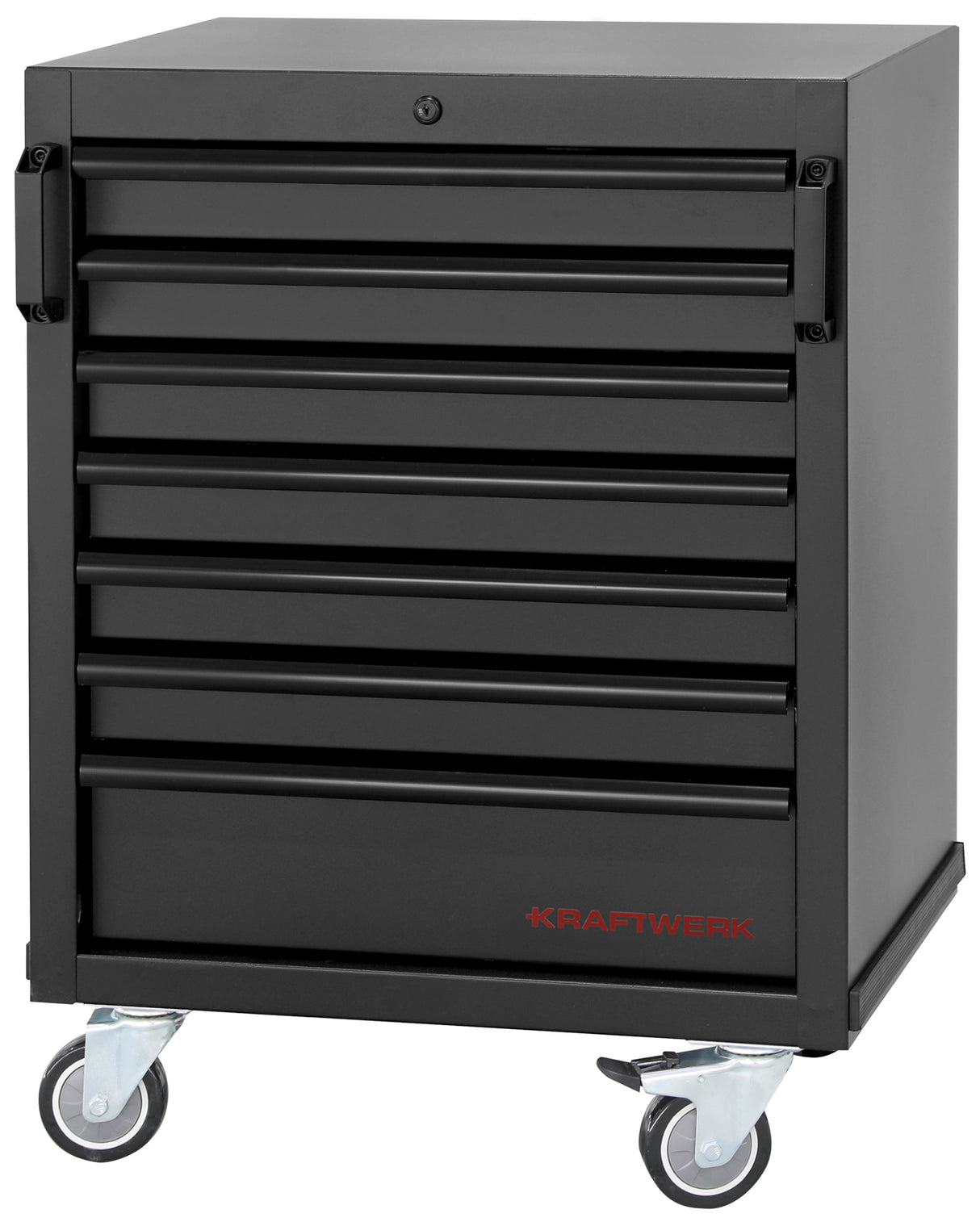 KRAFTWERK 3964K-H5R4-K1WIX Mobilio 4er Kombi Standard – Edelstahl-Arbeitsplatten, Hochschrank, Lochwand & Rollschrank, 2640 mm - KW-3964K-BLK-016-IX