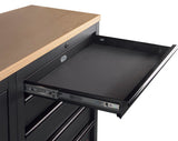 KRAFTWERK MOBILIO – 3er Unterschrank-Kombi mit Buche-Arbeitsplatte & 16 Schubladen - KW-3964K-BLK-26