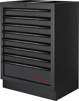 Kraftwerk MOBILIO 4-Element-Schrankwand mit Vierkantlochwand – freistehend - KW-3964K-BLK