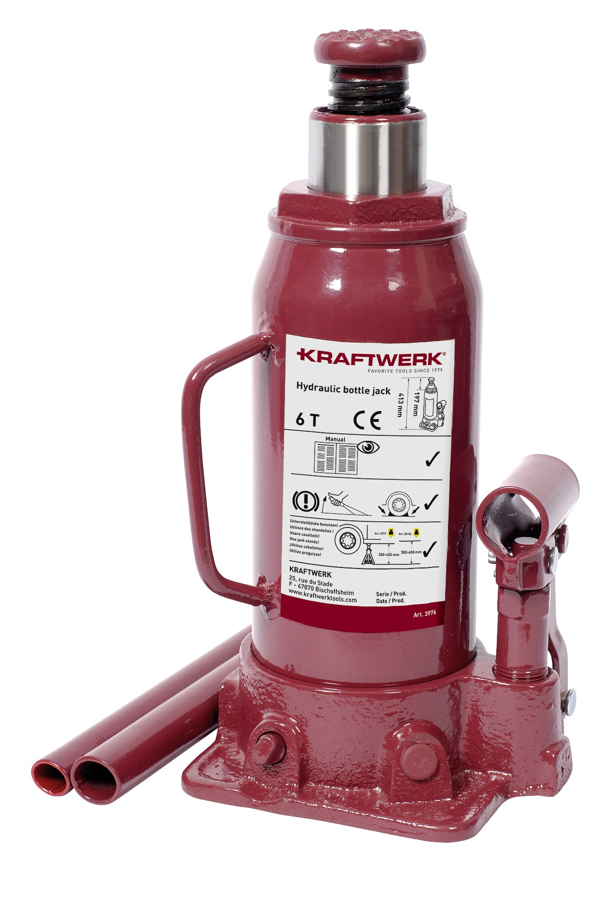 Kraftwerk Hydraulischer Flaschen-Wagenheber, 6 t