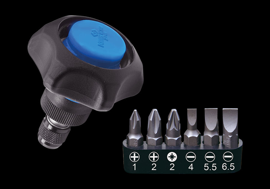 KING TONY Profi-Werkzeuge - Fingerratsche Bit-Halter ohne Griff und Bits 6tlg. P2746