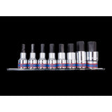 KING TONY Profi-Werkzeuge - 1/2" 6-Kant Steckschlüssel-Set - 8 tlg. 4108PR10