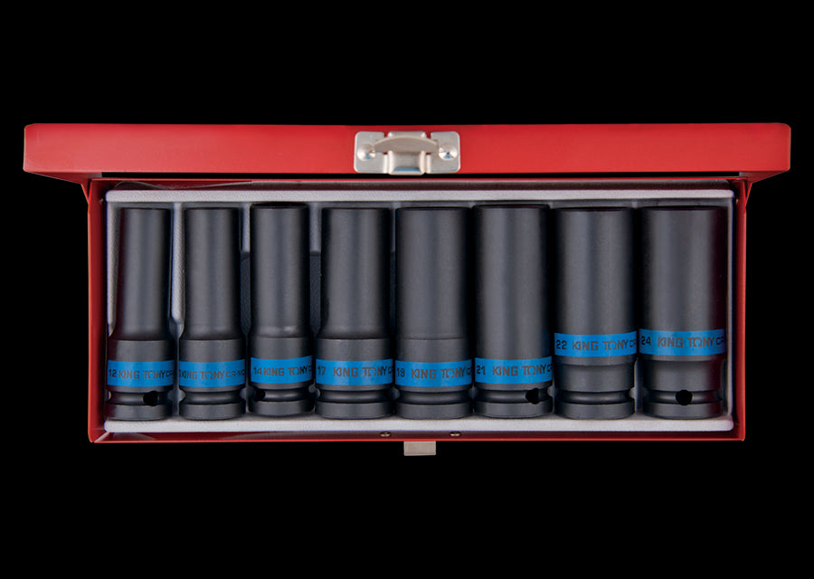 KING TONY Profi-Werkzeuge - 1/2" Kraft-Steckschlüssel-Set - 8 tlg. 4410MP