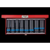 KING TONY Profi-Werkzeuge - 1/2" Kraft-Steckschlüssel-Set - 8 tlg. 4410MP