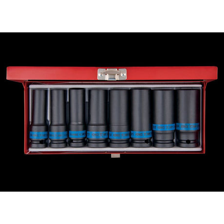 KING TONY Profi-Werkzeuge - 1/2" Kraft-Steckschlüssel-Set - 8 tlg. 4410MP