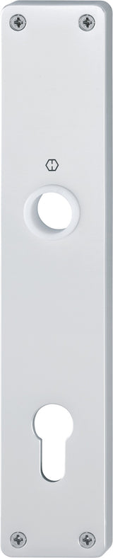 HOPPE Langschildpaar 202H PZ 92 mm – Neusilberfarbiges Aluminium-Langschild, sichtbare Verschraubung