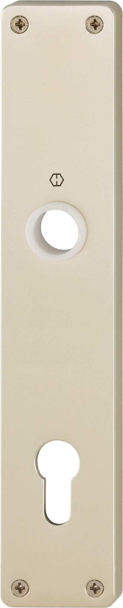 HOPPE Langschildpaar 202H PZ 92 mm – Neusilberfarbiges Aluminium-Langschild, sichtbare Verschraubung