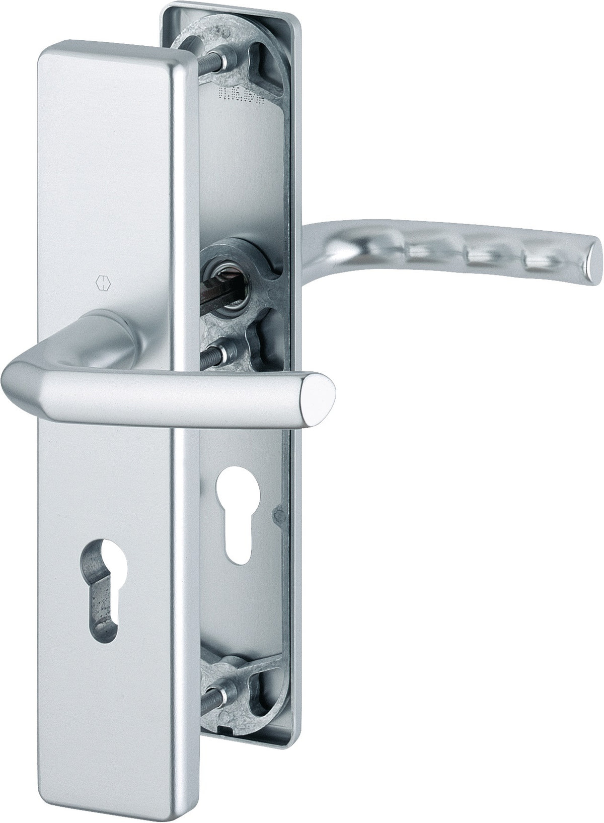 HOPPE Schutzgarnitur Birmingham 1117/2221A/2440 Alu F1 72 mm für Türstärke 37-42 mm
