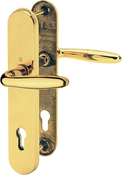 HOPPE Schutzwechselgarnitur Pisa M76G – Schutzgarnitur mit Stahlanbohrschutz, 72 mm, F77-R