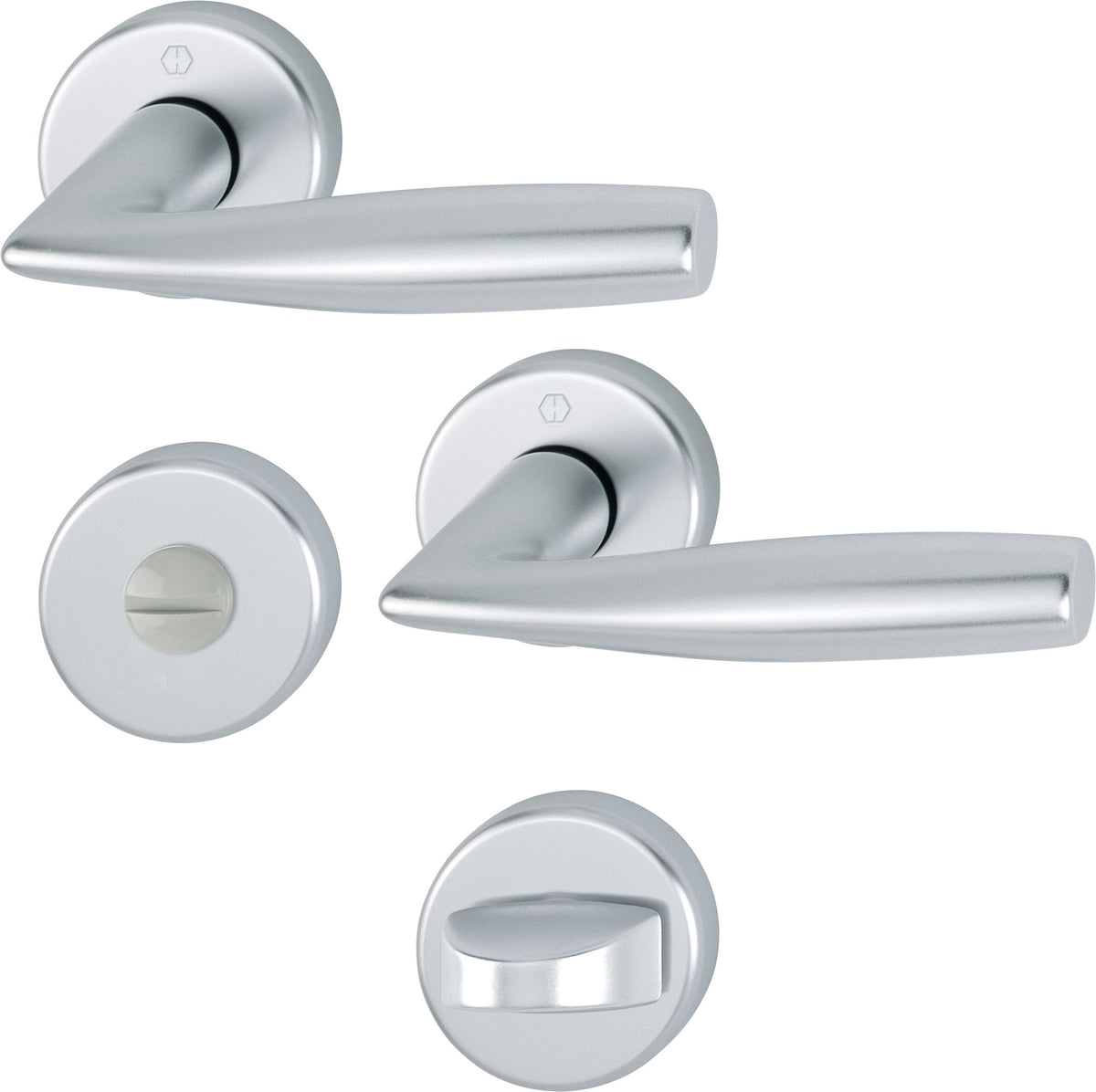HOPPE Rosettengarnitur Vitória 1515 Aluminium F1 rund für Innentüren DIN L/R