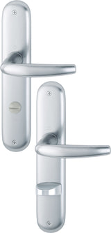 HOPPE Langschildgarnitur Atlanta 1530/273P Aluminium F1 DIN L/R für Innentüren