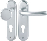 HOPPE Kurzschildgarnitur Tôkyô 1710/273KP Aluminium F1 – DIN EN 1906, für Innentüren