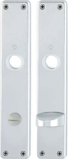 HOPPE Langschildpaar 202SP F2/neusilberfarbig, 72 mm Entfernung, Aluminium, sichtbare Verschraubung