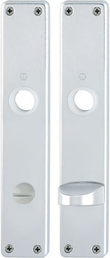 HOPPE Langschildpaar 202SP F2/neusilberfarbig, 72 mm Entfernung, Aluminium, sichtbare Verschraubung