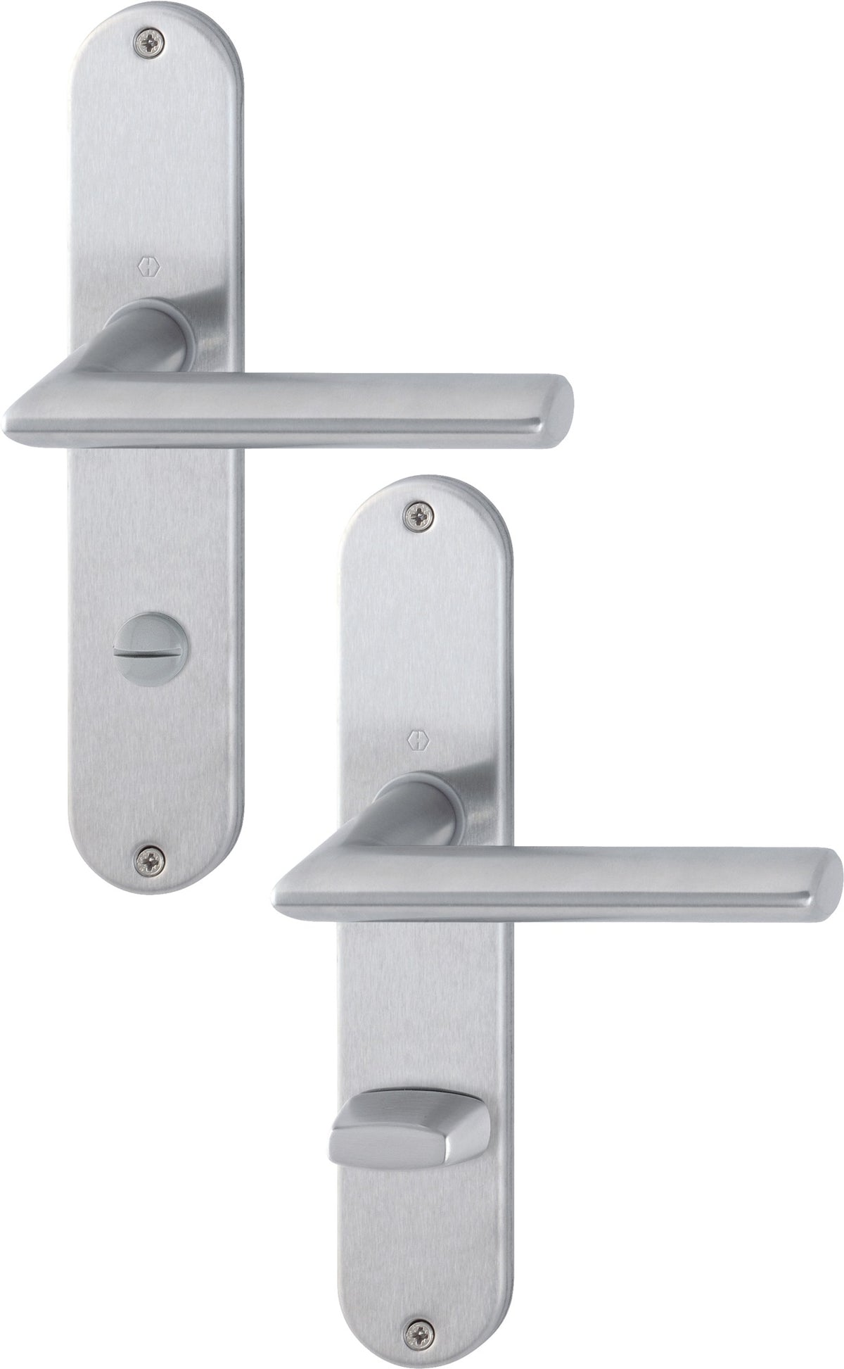 HOPPE Langschildgarnitur Stockholm E1140Z/302 Edelstahl DIN L/R – Drückergarnitur für Türstärke 35-45 mm